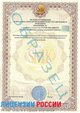 Образец сертификата соответствия (приложение) Видное Сертификат ISO 13485